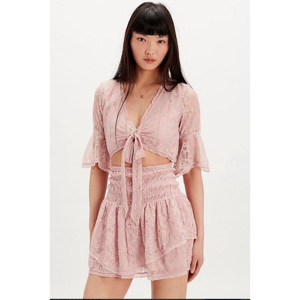 Free People Lala Lace Mini Dress Size L - Picture 3 of 9